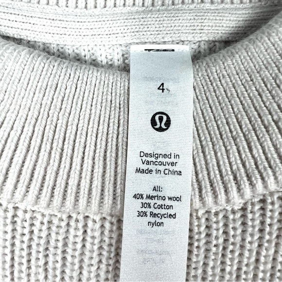 LULULEMON MERINO WOOL BLEND CREW NECK COZY TUNIC SWEATER size 4 - Picture 8 of 8